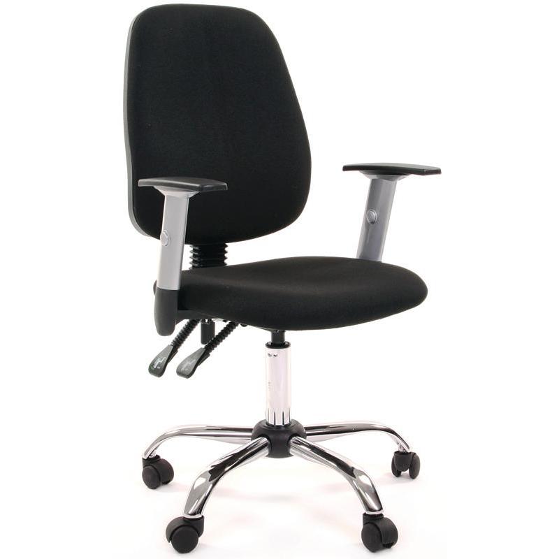Кресло для оператора EChair-214 AL ткань черная, хром
