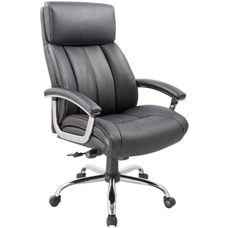 Кресло для Руководителя EChair CS-8822E-1 кожа черная, хром