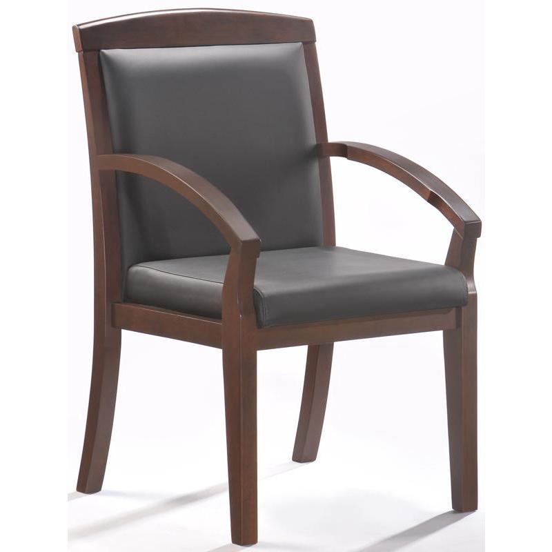 Кресло-Конференц Echair-421 KR рецикл.кожа черн., тем.орех