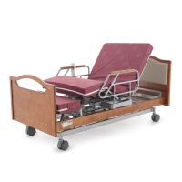 Кровать электрическая Med-Mos DB-2B с поворотным креслом в левую сторону (коричневый) с регулировкой высоты ложемента — купить в Медмебель.ру