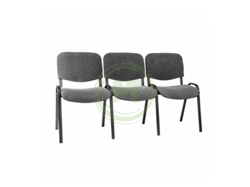 Секция стульев Изо (к/з белый,каркас черный)