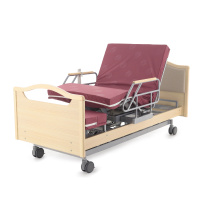 Кровать электрическая Med-Mos DB-2B с поворотным креслом в правую сторону (светлое дерево) с регулировкой высоты ложемента — купить в Медмебель.ру