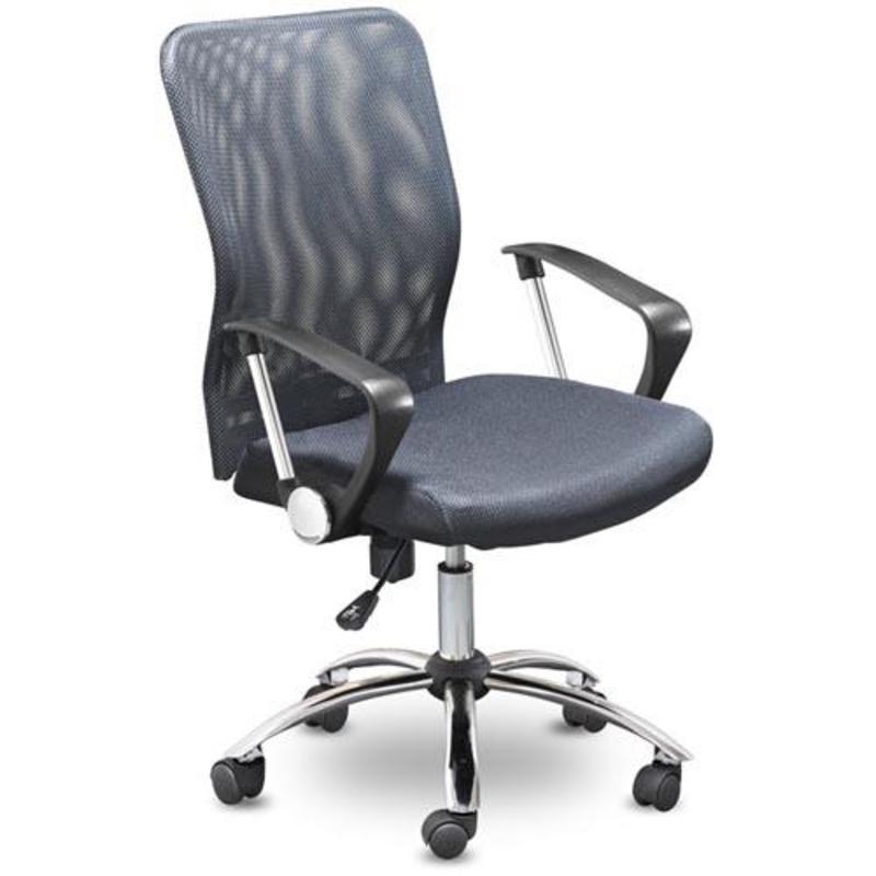 Кресло для оператора EChair-203 PTW net ткань черная, сетка черная, хром