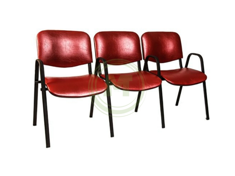 Секция стульев Визо (к/з черный,каркас черный)