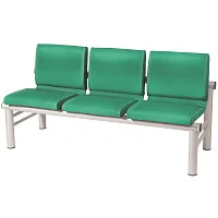 Многоместная секция Карнак зеленая/белая (3 места, искусственная кожа, металл) — купить в Медмебель.ру