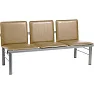 Многоместная секция Терра бежевая/серая (3 места, искусственная кожа/металл)
