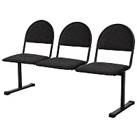 Многоместная секция Квинт СМ 116-03C черная (3 места, ткань/металл) — купить в Медмебель.ру