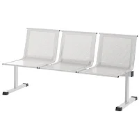 Многоместная секция Стайл СМ 88/2-03 перфорированная алюминий муар (3 места, металл) — купить в Медмебель.ру