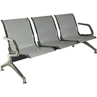 Многоместная секция Флайт серая ( 3 места,металл) — купить в Медмебель.ру