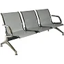 Многоместная секция Флайт серая ( 3 места,металл)