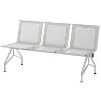 Многоместная секция Стилл СМ-86/2 перфорированная белая (3 места, металл) — купить в Медмебель.ру