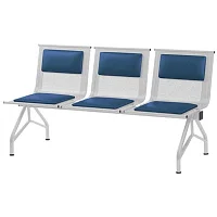 Многоместная секция Стилл+ СМ-86/4 синяя/серая (3 места, искусственная кожа/металл) — купить в Медмебель.ру