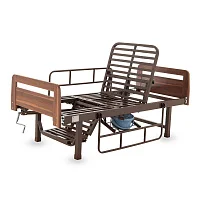 Кровать механическая Med-Mos E-49 (ЛДСП венге) с туалетным устройством и функцией «кардиокресло» — купить в Медмебель.ру