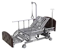 Кровать электрическая Мед-Мос DB-11А (МЕ-5228Н-00) темный премиум с боковым переворачиванием, туалетным устройством и функцией «кардиокресло» — купить в Медмебель.ру
