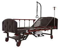 Кровать механическая Med-Mos YG-6 (MM-2124Н-11) ,темный премиум с туалетным устройством и функцией «кардиокресло» — купить в Медмебель.ру