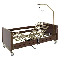 Кровать электрическая Med-Mos YG-1 (ЛДСП коричневый) с металлическими ламелями — купить в Медмебель.ру