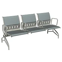 Секция стульев 3-х местная С4.49.01 с подлокотниками — купить в Медмебель.ру