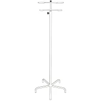 Стойка для капельницы М192-04 с двумя держателями, на 5-лучевой опоре — купить в Медмебель.ру