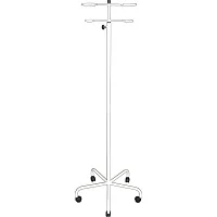 Стойка для капельницы М192-04к с двумя держателями на роликах, 5-лучевая опора — купить в Медмебель.ру