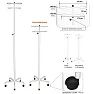 Стойка для капельницы М192-04к с двумя держателями на роликах, 5-лучевая опора