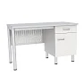 Стол лабораторный с тумбой с ящиком СЛ-04-МСК-106 столешница химпластик