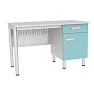 Стол лабораторный с тумбой с ящиком СЛ-04-МСК-106 столешница постформинг
