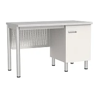 Стол лабораторный с тумбой СЛ-04-МСК-105 столешница нержавеющая сталь — купить в Медмебель.ру