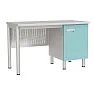 Стол лабораторный с тумбой СЛ-04-МСК-105 столешница нержавеющая сталь