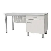 Стол лабораторный с тумбой и ящиком СЛ-05-МСК-107 столешница нержавеющая сталь — купить в Медмебель.ру