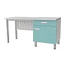 Стол лабораторный с тумбой и ящиком СЛ-05-МСК-107 столешница керамогранит