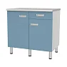 Стол-тумба лабораторный с ящиком СЛ-03-МСК-105 столешница нержавеющая сталь