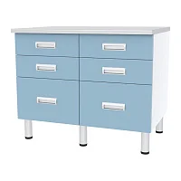 Стол-тумба лабораторный с 6 ящиками СЛ-03-МСК-111 столешница нержавеющая сталь — купить в Медмебель.ру