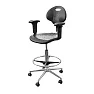 Кресло лабораторное полиуретан с подлокотниками КР12-В/П