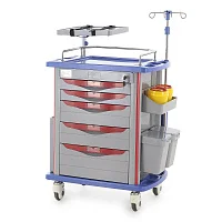Столик-тележка реанимационный ET750-01 TM-001AH-00 для экстренной медицинской помощи — купить в Медмебель.ру
