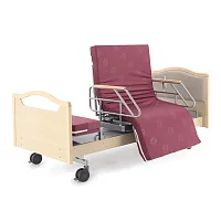 Кровать электрическая Med-Mos DB-2B с поворотным креслом в левую сторону (светлое дерево) — купить в Медмебель.ру
