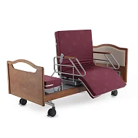 Кровать электрическая Med-Mos DB-2B с поворотным креслом в левую сторону (коричневый) — купить в Медмебель.ру