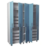 Шкаф для медикаментов медицинский (глухие дверцы, полки, 11 корзин) ЗШМ-07 — купить в Медмебель.ру